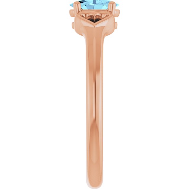 Oval Aquamarine Youth Ring in Rose Gold