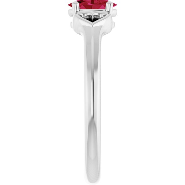 Oval Ruby Youth Ring in Platinum