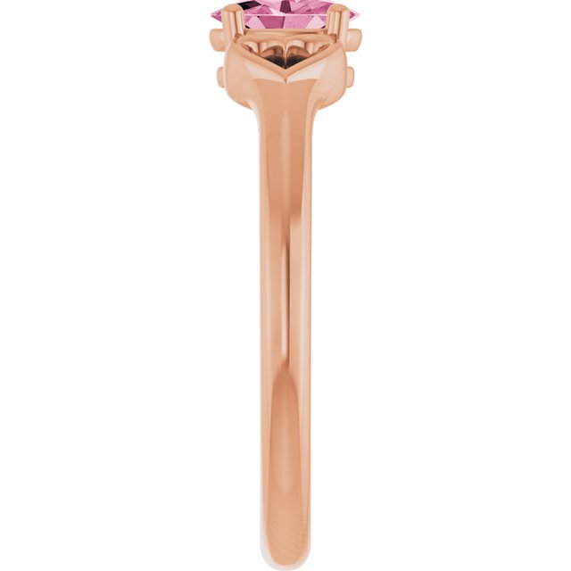 Oval Pink Tourmaline Youth Ring in Rose Gold