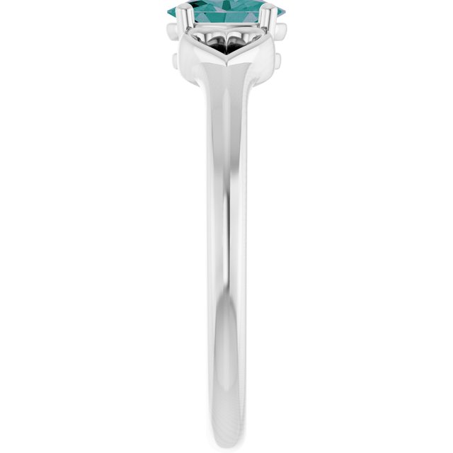 Oval Lab-Grown Alexandrite Youth Ring in Platinum