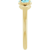 Oval Blue Zircon Youth Ring in Yellow Gold