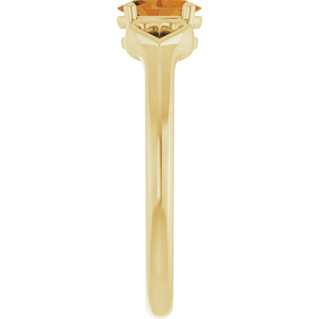 Oval Citrine Youth Ring in Yellow Gold