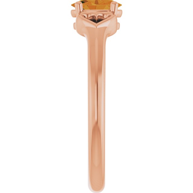 Oval Citrine Youth Ring in Rose Gold