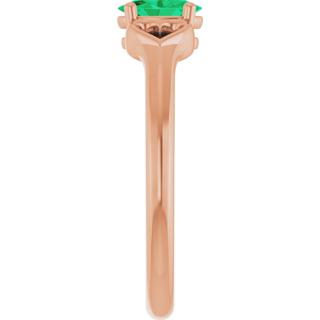 Oval Emerald Youth Ring in Rose Gold
