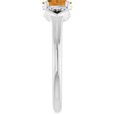 Oval Citrine Youth Ring in White Gold