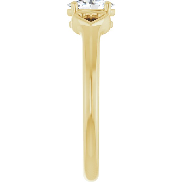 Oval White Sapphire Youth Ring in Yellow Gold