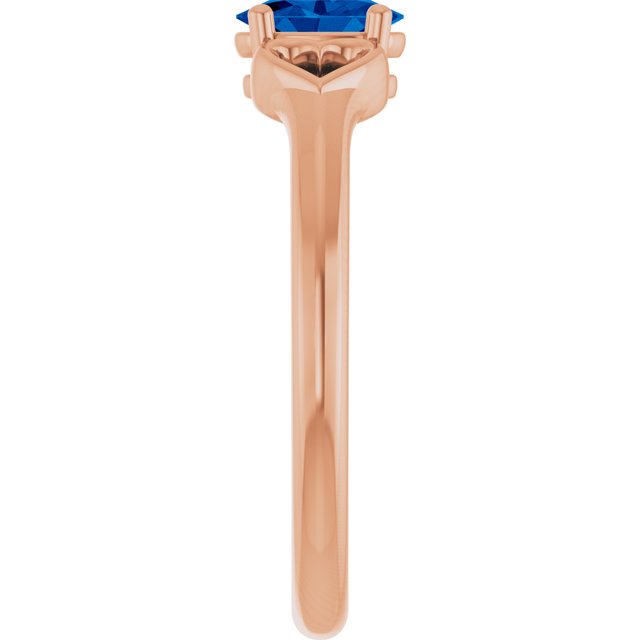 Oval Blue Sapphire Youth Ring in Rose Gold
