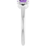 Oval Amethyst Youth Ring in Platinum