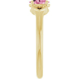 Oval Pink Tourmaline Youth Ring in Yellow Gold