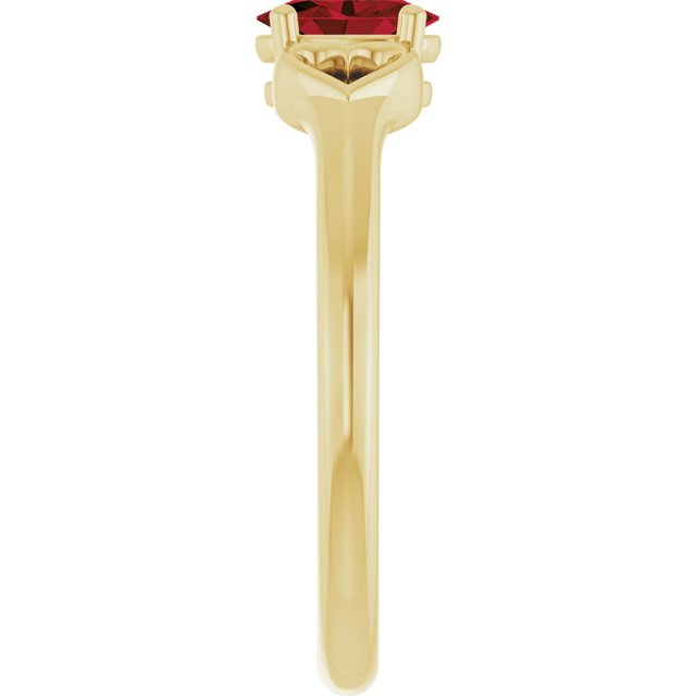 Oval Mozambique Garnet Youth Ring in Yellow Gold