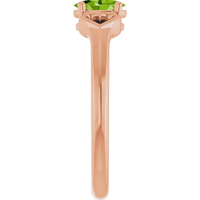 Oval Peridot Youth Ring in Rose Gold