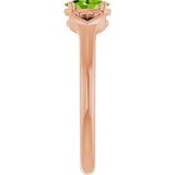 Oval Peridot Youth Ring in Rose Gold