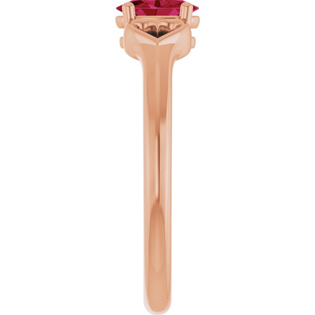 Oval Ruby Youth Ring in Rose Gold