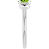 Oval Peridot Youth Ring in White Gold