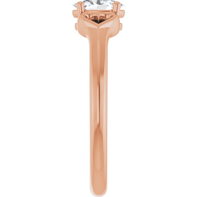 Oval White Sapphire Youth Ring in Rose Gold