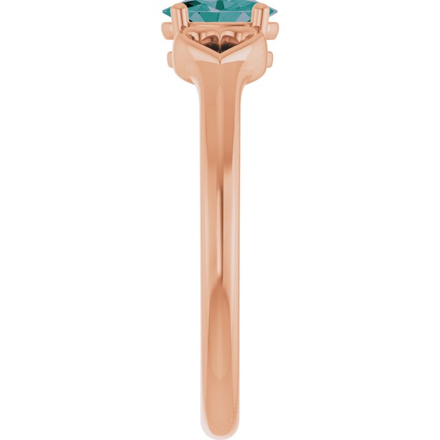Oval Lab-Grown Alexandrite Youth Ring in Rose Gold