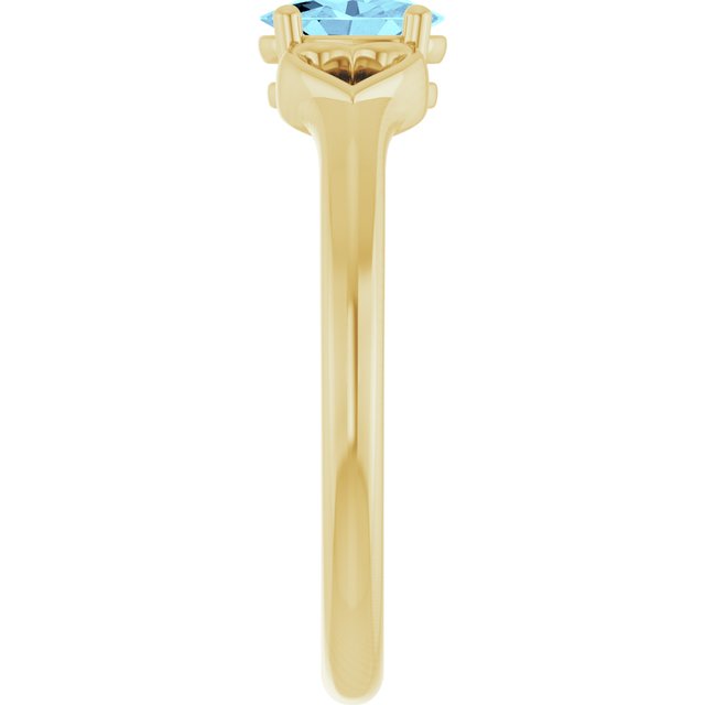 Oval Aquamarine Youth Ring in Yellow Gold