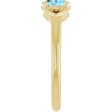 Oval Aquamarine Youth Ring in Yellow Gold