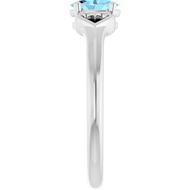 Oval Aquamarine Youth Ring in Platinum