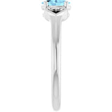 Oval Aquamarine Youth Ring in Platinum