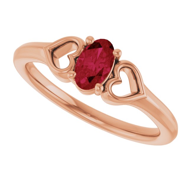 Oval Ruby Youth Ring in Rose Gold
