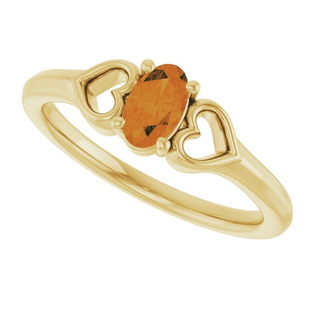 Oval Citrine Youth Ring in Yellow Gold