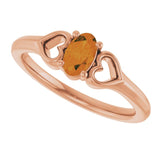Oval Citrine Youth Ring in Rose Gold
