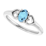 Oval Aquamarine Youth Ring in White Gold
