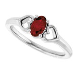 Oval Mozambique Garnet Youth Ring in Platinum