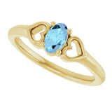 Oval Aquamarine Youth Ring in Yellow Gold