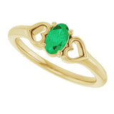 Oval Emerald Youth Ring in Yellow Gold