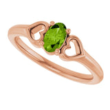 Oval Peridot Youth Ring in Rose Gold