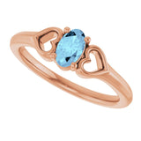 Oval Aquamarine Youth Ring in Rose Gold