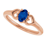 Oval Blue Sapphire Youth Ring in Rose Gold