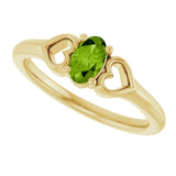 Oval Peridot Youth Ring in Yellow Gold