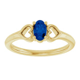 Oval Blue Sapphire Youth Ring in Yellow Gold