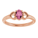 Oval Pink Tourmaline Youth Ring in Rose Gold