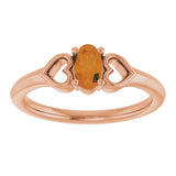 Oval Citrine Youth Ring in Rose Gold