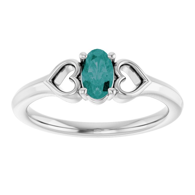 Oval Lab-Grown Alexandrite Youth Ring in Platinum