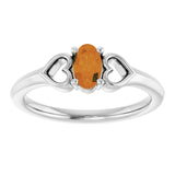 Oval Citrine Youth Ring in White Gold