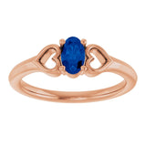 Oval Blue Sapphire Youth Ring in Rose Gold