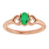 Oval Emerald Youth Ring in Rose Gold