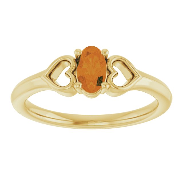 Oval Citrine Youth Ring in Yellow Gold