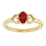 Oval Ruby Youth Ring in Yellow Gold