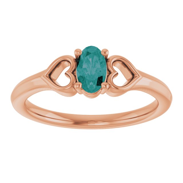 Oval Lab-Grown Alexandrite Youth Ring in Rose Gold