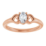 Oval White Sapphire Youth Ring in Rose Gold