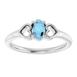 Oval Aquamarine Youth Ring in Platinum