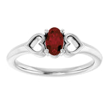 Oval Mozambique Garnet Youth Ring in Platinum