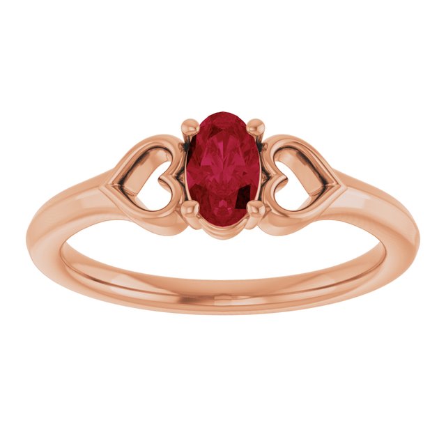 Oval Ruby Youth Ring in Rose Gold