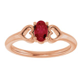 Oval Ruby Youth Ring in Rose Gold